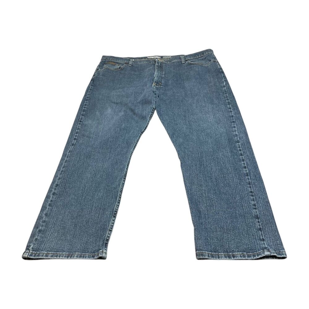 Wrangler Jeans Men's 42 X 30 Blue Denim Cotton High-Rise Straight Leg Zip Fly - Picture 1 of 8